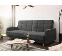 BEAUTYSOFA Canapé CARMEN avec fonction de couchage pour le salon, 3 places couleur : gris foncé (Manila 19)