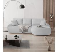 BEAUTYSOFA Canapé d'angle avec coussins sans fonction sommeil TEDDY, L-form 270 cm, CatchMe 22, Ottomane : droite