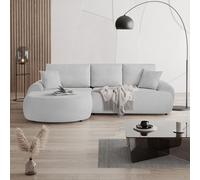 BEAUTYSOFA Canapé d'angle avec coussins sans fonction sommeil TEDDY, L-form 270 cm, CatchMe 22, Ottomane : gauche
