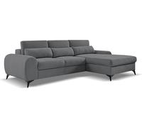 BEAUTYSOFA Canapé d'angle MILAN L - canapé d'angle droit avec fonction de couchage et lit - gris foncé (Sereno694)