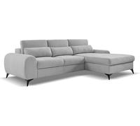 BEAUTYSOFA Canapé d'angle MILAN L - canapé d'angle droit avec fonction de couchage et lit - gris (Sereno692)