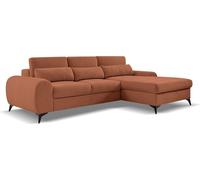 BEAUTYSOFA Canapé d'angle MILAN L - canapé d'angle droit avec fonction de couchage et lit - rouille (Sereno688)