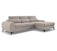 BEAUTYSOFA Canapé d'angle MILAN L - droite Canapé d'angle avec fonction sommeil & coffre de lit - Cappuccino (Sereno683)