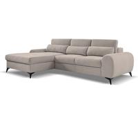 BEAUTYSOFA Canapé d'angle MILAN L - Gauche Canapé d'angle avec fonction sommeil & coffre de lit - Cappuccino (Sereno683)