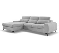BEAUTYSOFA Canapé d'angle MILAN L - Gauche Canapé d'angle avec fonction sommeil & coffre de lit - Gris (Sereno692)