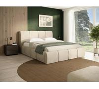 BEAUTYSOFA Exclusive lit capitonné BONNY 180x200 cm - Lit design avec matelas et repose-pieds - beige (Magic Velvet 2250)