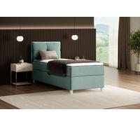 BEAUTYSOFA Lit armoire moderne HELEN MINI - lit avec matelas à ressorts Lit capitonné 100x200cm avec surmatelas Lit simple - Mint (soro 34)