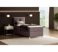 BEAUTYSOFA Lit armoire moderne HELEN MINI - lit avec matelas à ressorts Lit capitonné 100x200cm avec surmatelas Lit simple - brun (soro 28)