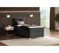 BEAUTYSOFA Lit armoire moderne HELEN MINI - lit avec matelas à ressorts Lit capitonné 90x200cm avec surmatelas Lit simple - noir (soro 100)