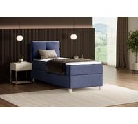 BEAUTYSOFA Lit armoire moderne HELEN MINI - lit avec matelas à ressorts Lit capitonné 90x200cm avec surmatelas Lit simple - bleu (soro 76)