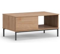 Beautysofa Table basse Querty, largeur 100 cm, y compris 2x tiroirs avec méthode "push to open", avec pieds en métal (couleur : Hikora)