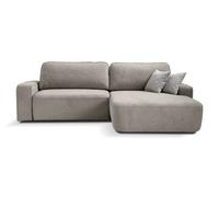 BEAUTYSOFA TORRE canapé d'angle - canapé d'angle droit en forme de L avec fonction de couchage et lit - beige (Velo623)