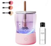 BeautySwirl Machine électrique De Nettoyage De Pinceaux De Maquillage,Nettoyeur Automatique De Pinceaux Cosmétiques,Nettoyeur Pinceau Maquillage Pour Toutes Les Tailles De Pinceaux (Rose+Solution)