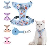 BEAUTYZOO Ensemble harnais et laisse anti-fugue pour chat, harnais réglable pour chaton, chiot, chaton, chiot et chat de petite, moyenne et grande taille, doux, mignon et facile à contrôler pour