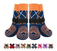 BEAUTYZOO Lot de 6 paires de chaussettes pour chien pour éviter le léchage des pattes, chaussures antidérapantes pour sols en bois dur, contrôle de la traction, bottes et protections de pattes pour