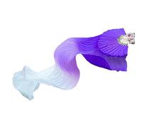 Beaux éventails colorés en soie synthétique pour danse du ventre - longs éventails colorés pour spectacles sur scène, faciles à contrôler, accessoires de danse prêts à l'emploi