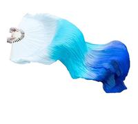 Beaux éventails colorés en soie synthétique pour danse du ventre - longs éventails colorés pour spectacles sur scène, faciles à contrôler, accessoires de danse prêts à l'emploi
