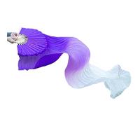 Beaux éventails colorés en soie synthétique pour danse du ventre - longs éventails colorés pour spectacles sur scène, faciles à contrôler, accessoires de danse prêts à l'emploi
