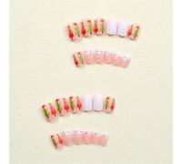 Beaux Faux Ongles Avec Arbre Noël Des Ongles Artificiels Noël Complets Couvertures Bâton Sur Presse Carrée Courte Sur Le Bel Faux Arbre Artificiel Courte Presse