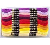 Beaux fils de coton à broder de qualité supérieure - 8 m chacun - Écheveaux assortis pour point de croix, perles, matelassage, broderie à la main - 100 pièces (25 x 2 de chaque) (assortiment de 100)