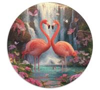 Beaux Flamants Roses |Magnificent Cascades| Puzzles Amusants en Famille 1000pcs (67.5x67.5cm) Adultes