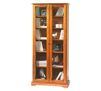 Beaux Meubles Pas Chers Bibliothèque 2 Portes Vitrées Merisier 5 Tablettes L 82.4 H 182.2 P 33 cm