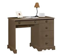 Beaux Meubles Pas Chers Bureau Taupe 5 Tiroirs Style Anglais