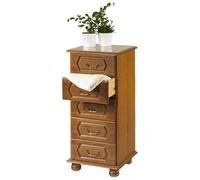 Chiffonnier Chêne Rustique 5 tiroirs L 44.2 H 93.7 P 41 cm - L 44.2 x l 41 x H 93.7 cm marron