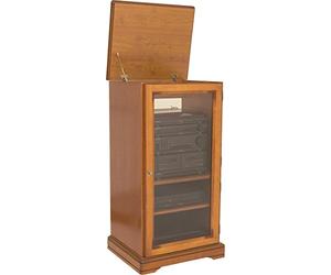 Beaux Meubles Pas Chers Rack HiFi 1 Porte Merisier Dessus Relevable