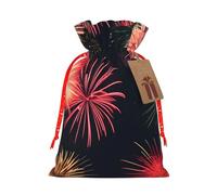 Beaux sacs cadeaux avec cordon de serrage, motif feux d'artifice, réutilisables, cadeaux de fête, friandises, accessoires ou souvenirs