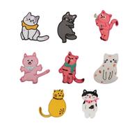 Beaux thèmes de chats - Taches de tissu - Broderies - Appliques de réparation - Fournitures de couture pour décorer des vêtements - 8 pièces - Appliques en tissu