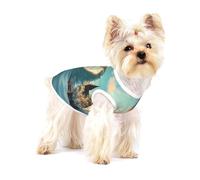 Beaux vêtements pour animaux de compagnie imprimés de contes de fées pour petits chiens et chats - Pyjama en coton doux pour chihuahuas, teckel, vêtements pour chiot, taille M