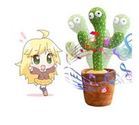 BEAUXI Jouet de Mignon Cactus Dansant, Luminescent Cactus Qui Parle Cactus Qui Repete Ce Qu on Dit Jouet Cactus Qui Repete Cactus Peluche Dansant pour Enfants Adultes Chargement USB