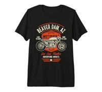 Beaver Dam AZ USA Style rétro Vieilli Style Moto T-Shirt Haut de Gamme