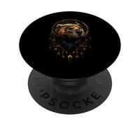 Beaver Dreamcatcher Native American Indian Feathers Arts PopSockets PopGrip Adhésif