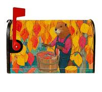 Beaver Housses de boîte aux lettres magnétiques rustiques avec feuilles fantaisistes et poissons d'automne Orange 53,3 x 64,9 cm