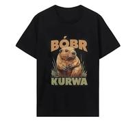 Beaver Newest T Shirts Kurwa Bobr Bober Women Harajuku Pure Tops T Shirt Black 3XL