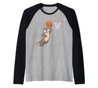 Beaver Playing Sports Wild Animal Rodents Basketball Manche Raglan