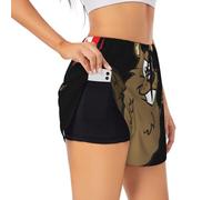 Beaver Short de sport d'été pour femme Loisirs quotidiens Jogging cyclisme exercice en plein air, Noir , L Grande longueur