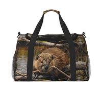 Beaver Working Grand sac de voyage pliable avec fermetures éclair et poignées pour vacances en famille, noir, Talla única