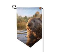 Beaver working2 Drapeaux de bienvenue imprimés pour décoration extérieure tous temps jardin patio drapeau 30,5 x 45,7 cm plusieurs formes
