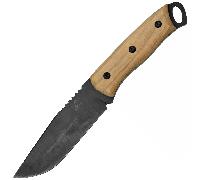 Beavercraft BSH4 Couteau de Bushcraft en Acier Carbone Dusk Lame Bleue Manche en Noyer avec Étui en