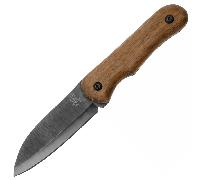 Beavercraft BSH5 Couteau de Bushcraft en Acier Carbone Ombre Lame Bleue Manche en Noyer avec Étui en