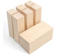 BeaverCraft BW7 Blocs de bois de tilleul pour sculpture - Kit de 7 pièces de bois tendre pour artisanat - Bois à sculpter non fini pour whittling et gravure sur bois