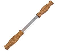 Beavercraft Couteau à tirer 3mm avec manche en chêne avec étui en cuir DK1S