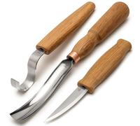 BeaverCraft Kit Couteaux Sculpture Bois S14 - Outils pour Cuillère avec Couteau Crochet, Ciseaux à Bois, Gouge Bol - Kit Sculpture Débutants, Ensemble de Taille du Bois Loisirs
