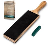 BeaverCraft Kit d'affûtage de couteaux en cuir pour aiguiser les couteaux avec composé d'affûtage LS1P1 Aiguiseur de couteaux en cuir Kit d'affûtage de palette et composé de polissage Bloc d'affûtage
