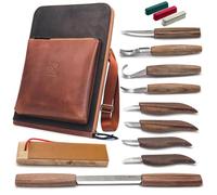 BeaverCraft Kit de sculpture sur bois de luxe S50X - Ensemble d'outils de sculpture sur bois - Cuillère, Couteaux de sculpture sur bois - Kit de blanchiment pour débutants et professionnels