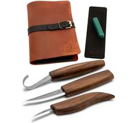 BeaverCraft Kit Sculpture Cuillère S13X - Couteaux Whittling, Couteau Crochet, Couteau Détail Sloyd & Chip, Outils Sculpture Cuillère, Strop Cuir, Ensemble Couteaux Sculpture Bois Deluxe