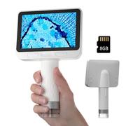 BEAVERLAB Microscope Numérique 4,0 Pouces, Microscope de Poche 100X-1600X, Microscope pour Enfants Adultes Microscopes 1080P HD avec 8 lumières LED réglables, Microscope pour téléphone Portable PC/TV